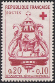 Timbres de France - 1960 - Yvert et Tellier n°1278 - Croix-Rouge - Église Saint-Martin - Bâton de confrérie