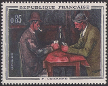 Timbres de France - 1961 - Yvert et Tellier n°1321 - Musée imaginaire - Paul Cézanne - « Joueurs de cartes »