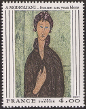 Timbres de France - 1980 - Yvert et Tellier n°2109 - Amedeo Modigliani - « Femme aux yeux bleus »